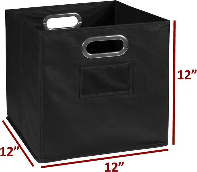 Alt view image 10 of 10 - Niche Cubo Set of 6 Foldable Fabric Storage Bins- Black