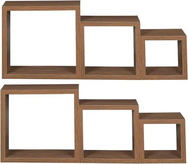 Alt view image 5 of 8 - Niche Soho 6 Piece Wall Shelf Set - Urban Walnut