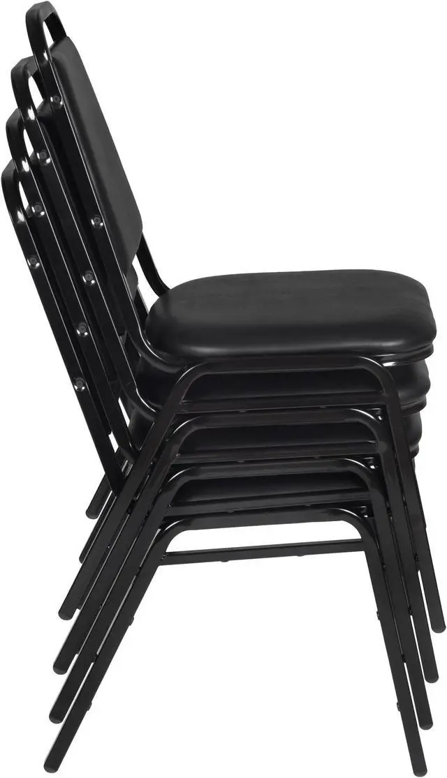 Alt view image 6 of 7 - Restaurant Stack Chair (4 pack)- Black