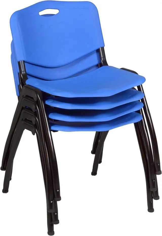 Alt view image 3 of 6 - 'M' Stack Chair (4 pack)- Blue