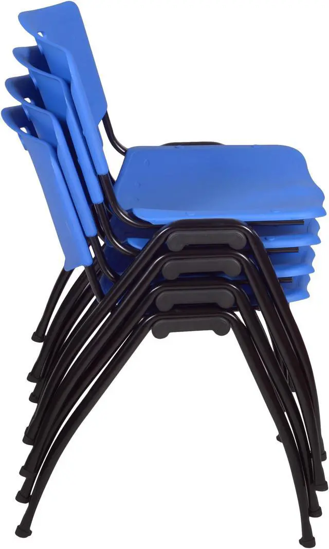 Alt view image 5 of 6 - 'M' Stack Chair (4 pack)- Blue