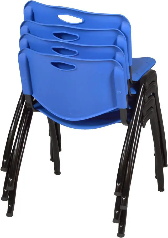 Alt view image 6 of 6 - 'M' Stack Chair (4 pack)- Blue