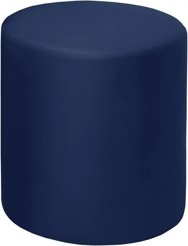 Main image of Regency Logan Round Stool Ottoman- Naval Blue