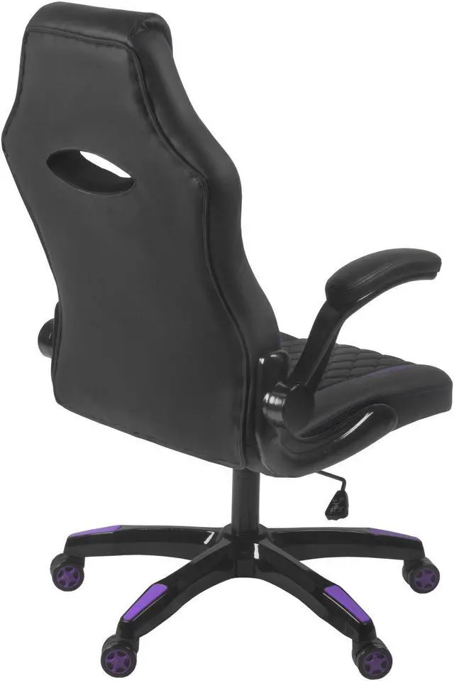 Alt view image 5 of 7 - Aon Archeus Ergonomic Gaming Office Chair  High-Back Computer Desk Chair with Lumbar Support, Flip-Up Arms, Tilt Lock, 360° Swivel & Padded Seat for Gamers & Professionals (Black & Purple)