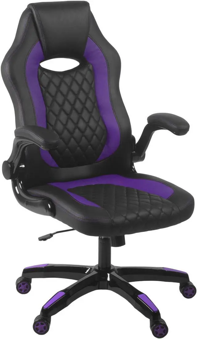 Main image of Aon Archeus Ergonomic Gaming Office Chair  High-Back Computer Desk Chair with Lumbar Support, Flip-Up Arms, Tilt Lock, 360° Swivel & Padded Seat for Gamers & Professionals (Black & Purple)