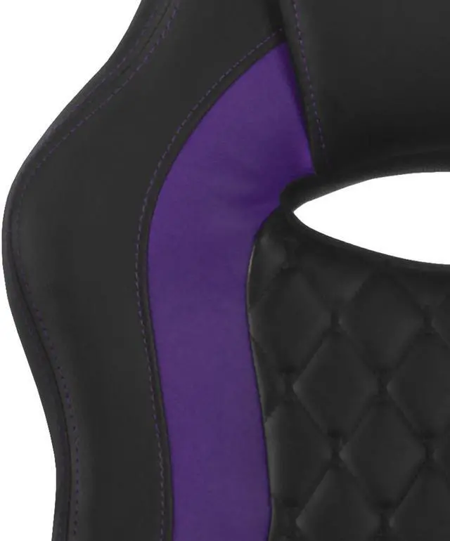 Alt view image 7 of 7 - Aon Archeus Ergonomic Gaming Office Chair  High-Back Computer Desk Chair with Lumbar Support, Flip-Up Arms, Tilt Lock, 360° Swivel & Padded Seat for Gamers & Professionals (Black & Purple)