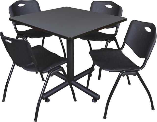 Regency Kahlo 42 in. Square Breakroom Table & 4 Restaurant Stack Chairs -  REG-TPL424229 – SchoolOutlet