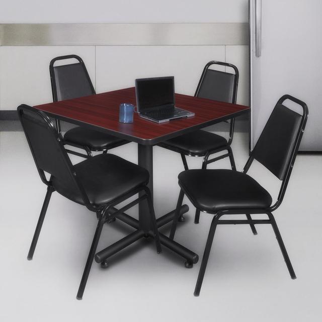 Regency Kahlo 42 in. Square Breakroom Table & 4 Restaurant Stack Chairs -  REG-TPL424229 – SchoolOutlet