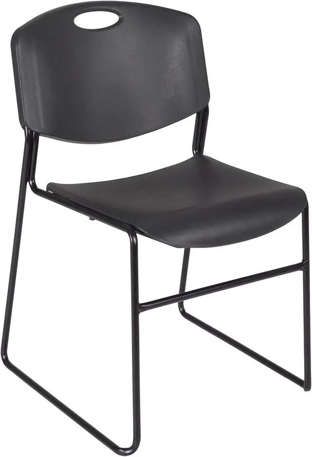 Alt view image 5 of 7 - Regency Kee 42 in. Square Mobile Adjustable Classroom Table- Cherry & 4 Zeng Stack Chairs- Black