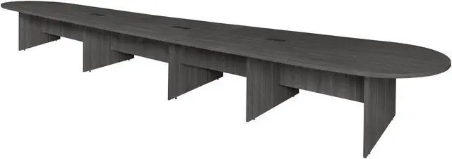 Main image of Regency Legacy 20 ft Racetrack Laminate Conference Table with 3 Charging Ports- Ash Grey