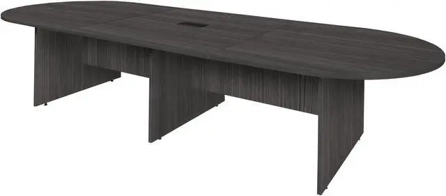 Alt view image 7 of 7 - Regency Legacy 14 ft. Racetrack Laminate Conference Table with Charging Port- Ash Grey