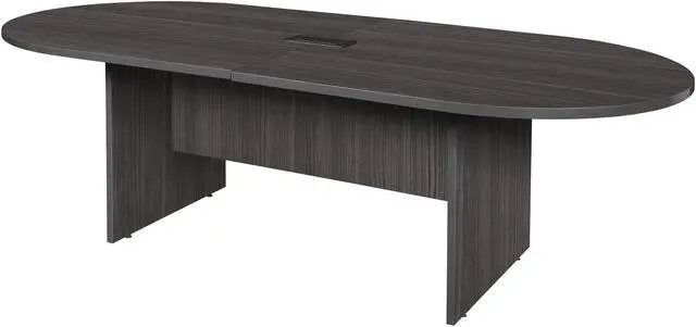 Alt view image 6 of 7 - Regency Legacy 8 ft Racetrack Conference Table with Charging Port- Ash Grey