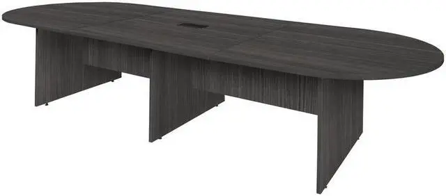 Main image of Regency Legacy 14 ft. Racetrack Laminate Conference Table with Charging Port- Ash Grey