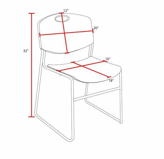 Alt view image 5 of 8 - Zeng Stack Chair (4 pack)- Blue