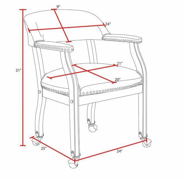 Alt view image 5 of 7 - Ivy League Captain Chair with Casters- Black