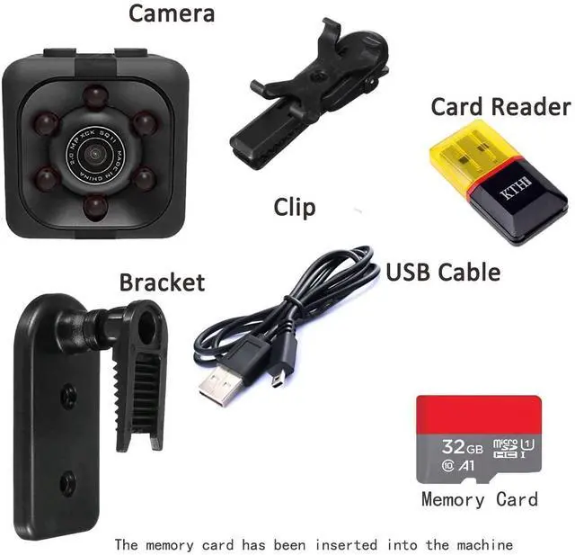 Alt view image 7 of 7 - Mini Spy Camera Include 32G SD Card Hidden Camera HD Audio and Video Recording, Night Vision Motion Detection, Surveillance Camera Small Dog Camera Nanny Cam Baby Monitor Home Security Camera