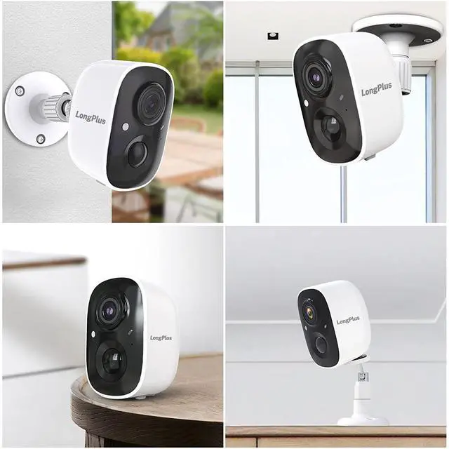 Alt view image 4 of 7 - Longplus Wireless Outdoor Security Camera, Battery Powered Cameras for Home Security Wireless Wifi with Night Vision, Motion Detection,Siren Alarm,Spotlight,2Way Audio, Weatherproof,Sd/Cloud(White)