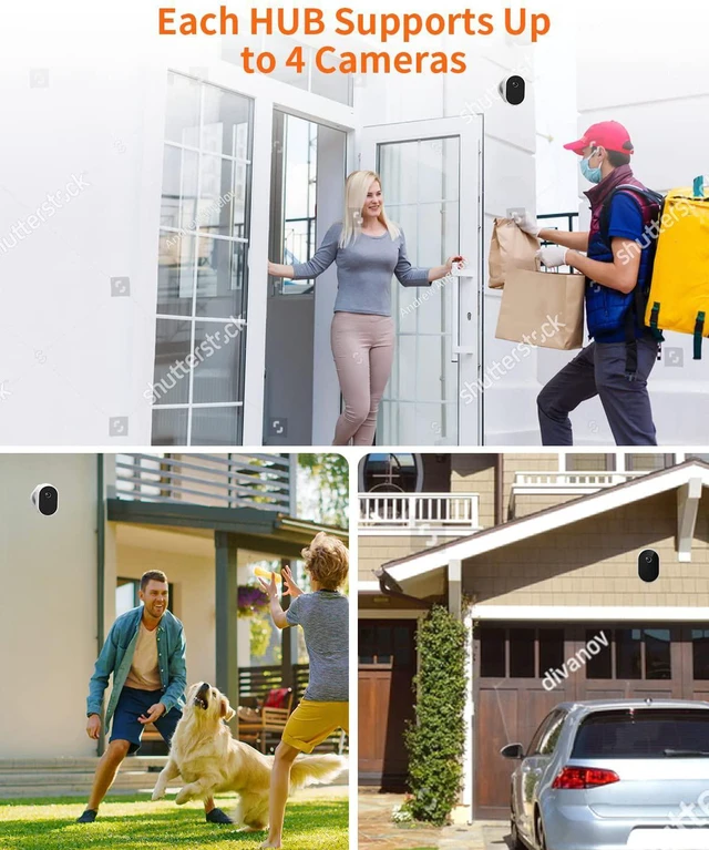 Alt view image 6 of 7 - Wireless Camera System for Home Security, Outdoor Cam with Infrared Night Vision, Body Recognition, Motion Detection and IP65 Waterproof