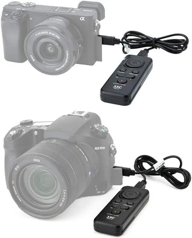 Alt view image 14 of 15 - JJC RM-VPR1 Wired Remote Control for Sony FDR-AX53 AX43 AX33 AX100 AX700 AX60 PXW-X70 PXW-Z90V HXR-NX80 HDR-CX405 CX455 CX440 CX675 CX680 CX900 A5100 A6000 A6100 A6300 A6400 RX100 VII VI ZV-1 RX10 IV
