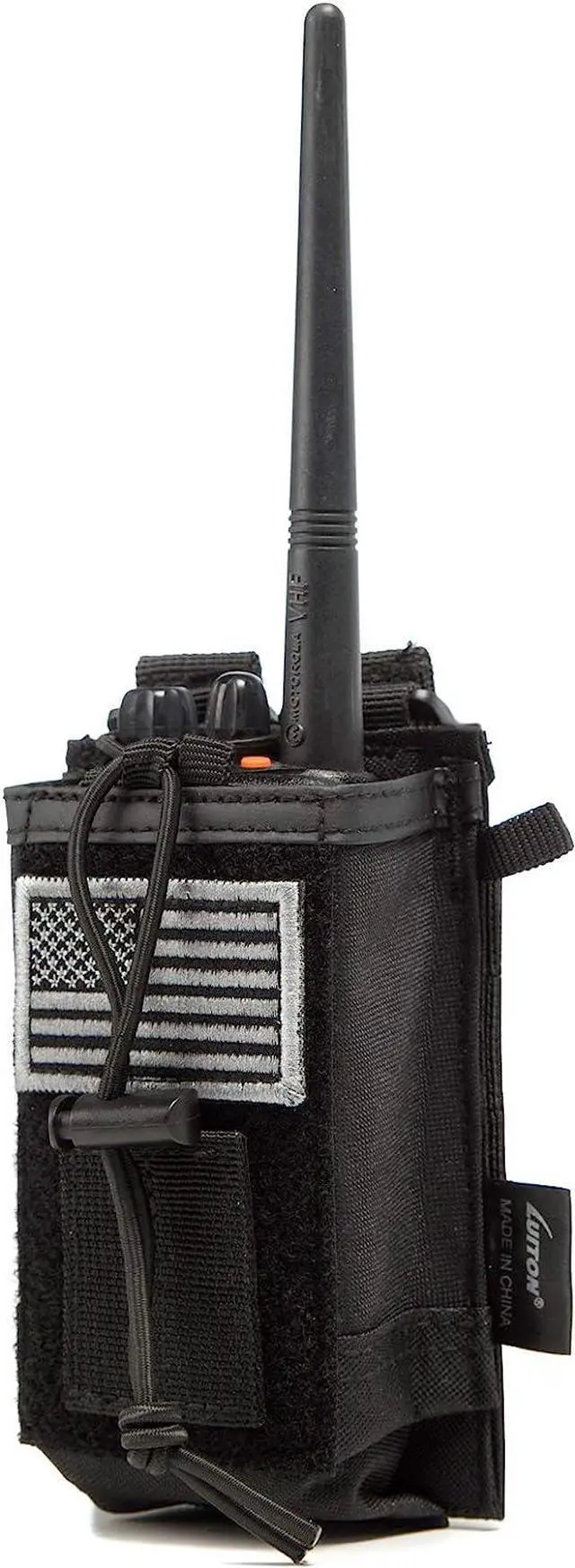 Alt view image 3 of 7 - 2 Pack Tactical Radio Holder Radio Case Molle Radio Holster Military Heavy Duty Radios Pouch Bag for Two Ways Walkie Talkies Adjustable Storage with 3 Pack Patch