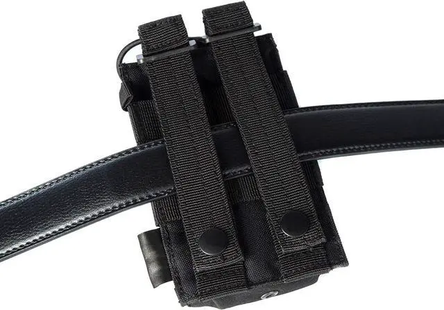 Alt view image 6 of 7 - 2 Pack Tactical Radio Holder Radio Case Molle Radio Holster Military Heavy Duty Radios Pouch Bag for Two Ways Walkie Talkies Adjustable Storage with 3 Pack Patch