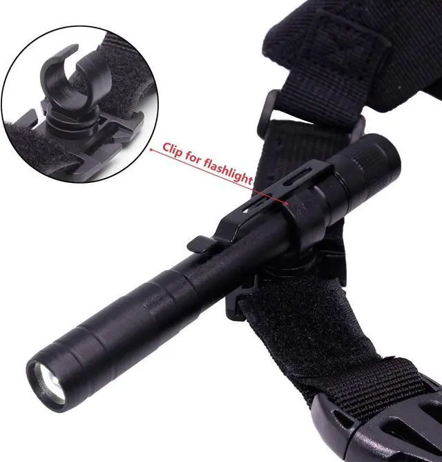 Alt view image 2 of 7 - ABBREE Chest Harness Front Pack Pouch Holster Vest Rig for Baofeng UV-5R BF-F8HP UV-82 TYT Ham Two Way Radio (Rescue Essentials) (Reflective Black)