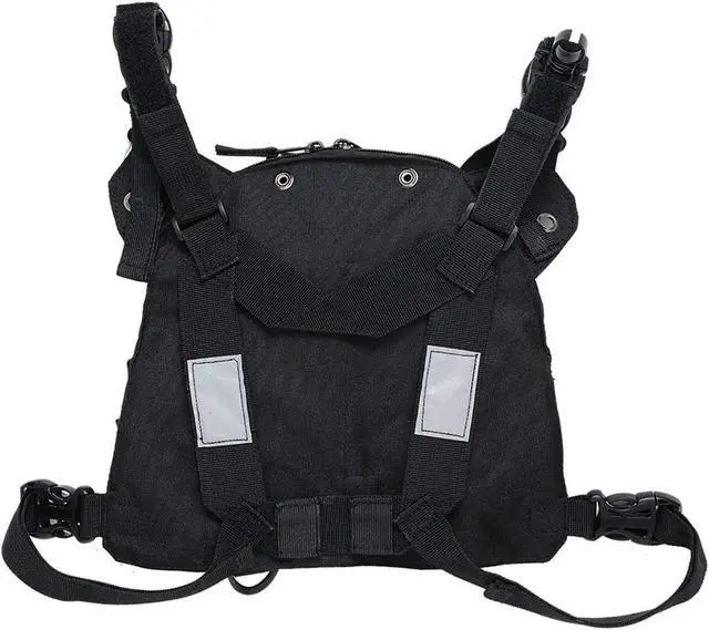 Alt view image 5 of 7 - ABBREE Chest Harness Front Pack Pouch Holster Vest Rig for Baofeng UV-5R BF-F8HP UV-82 TYT Ham Two Way Radio (Rescue Essentials) (Reflective Black)