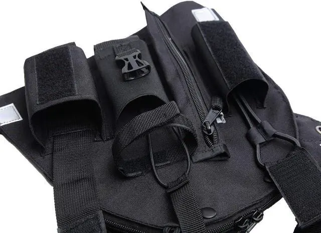 Alt view image 7 of 7 - ABBREE Chest Harness Front Pack Pouch Holster Vest Rig for Baofeng UV-5R BF-F8HP UV-82 TYT Ham Two Way Radio (Rescue Essentials) (Reflective Black)