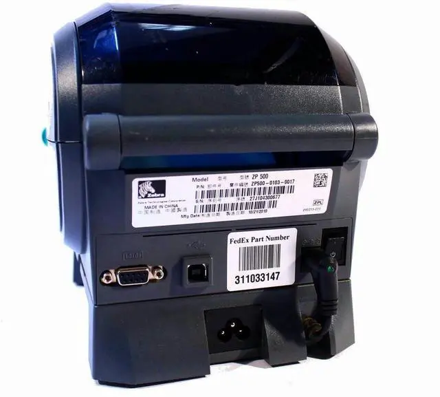 Alt view image 2 of 3 - #S6B Ze bra ZP 500 Plus Label Printer ZP500-0103-0017 W/Prints, Power, USB Cables