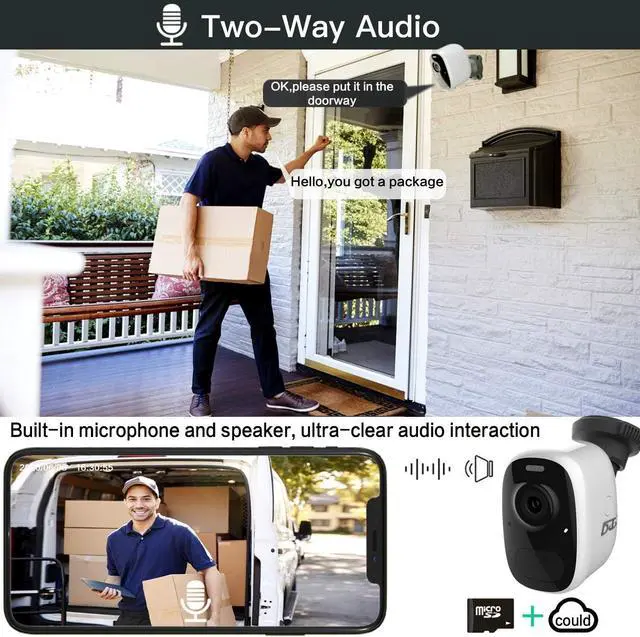Alt view image 5 of 6 - DCT Security Cameras Wireless Outdoor Magnetic: Battery Powered WiFi Camera 2K Color Night Vision Home Cameras Outside Motion Detection Two-Way Audio Spotlight Siren Alarm SD/Cloud Storage