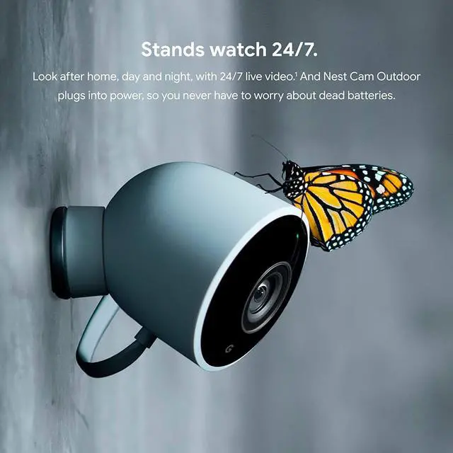 Alt view image 2 of 7 - Google Nest Cam Outdoor - 1st Generation - Weatherproof Camera - Surveillance Camera with Night Vision - Control with Your Phone