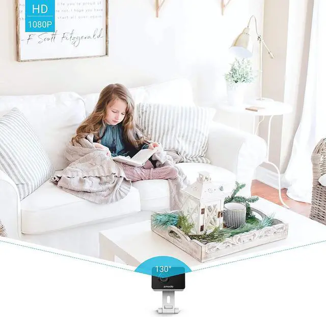 Alt view image 2 of 7 - Zmodo 1080p Mini WiFi Pet Camera Two-Way Audio Smart Home Camera with Night Vision, Compatible with Alexa & the Google Assistant (2 Pack)