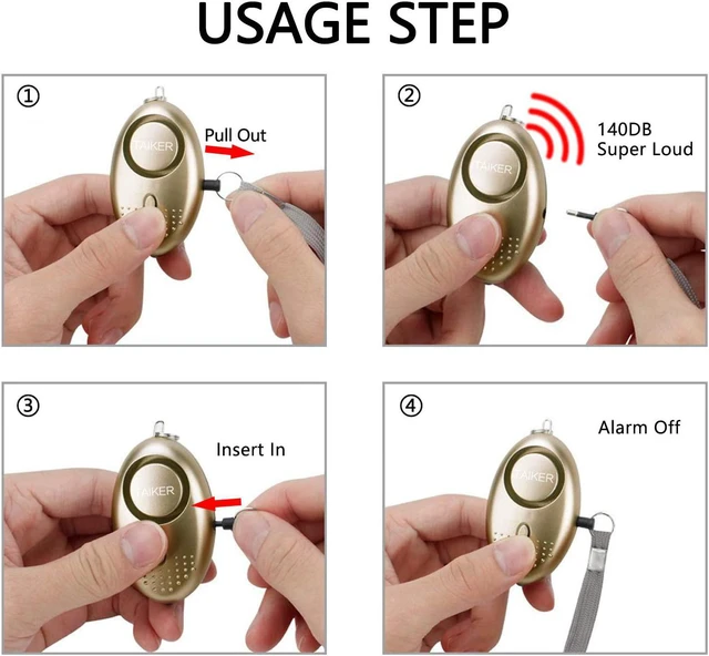 Alt view image 3 of 6 - Personal Alarm for Women, 10Pcs 140dB Self Defense Keychain LED Light