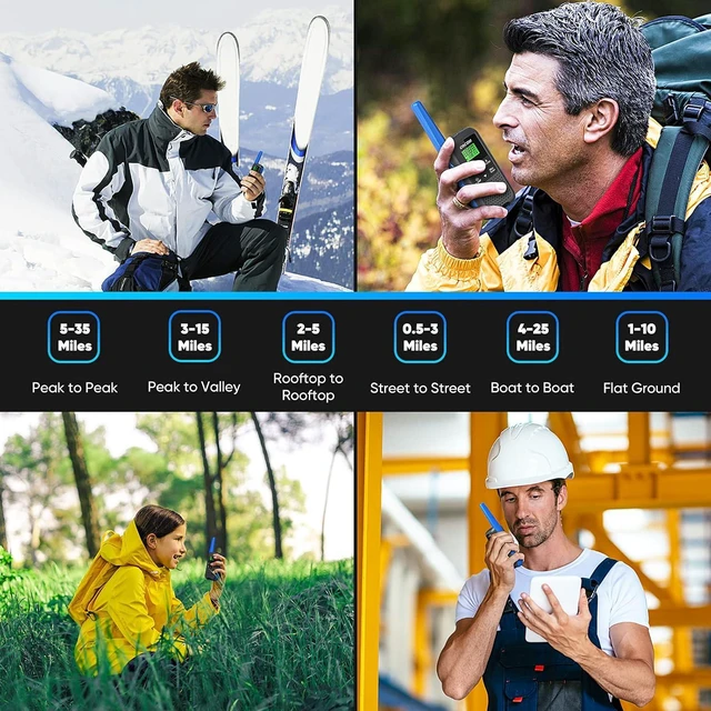Alt view image 2 of 7 - G600 FRS Two-Way Radios for Adults 2W Long-Range Rechargeable Walkie Talkies with VOX Scan, NOAA & Weather Alerts, LED Lamplight, 2-Pack