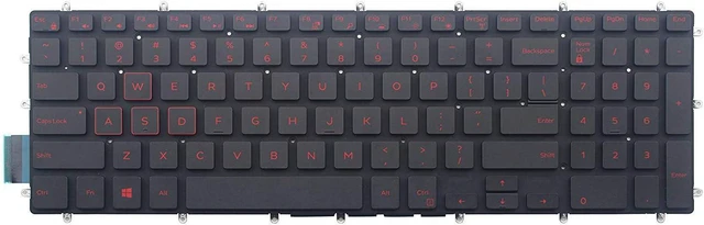 Main image of US Keyboard Replacement for Dell Inspiron 3579 3583 3779 5565 5567 5570 5575 5587 7566 7567 7577 7588 5765 5767 5770 5775 7773 7778 7779 Laptop No Frame (Red Letter White Backlight)