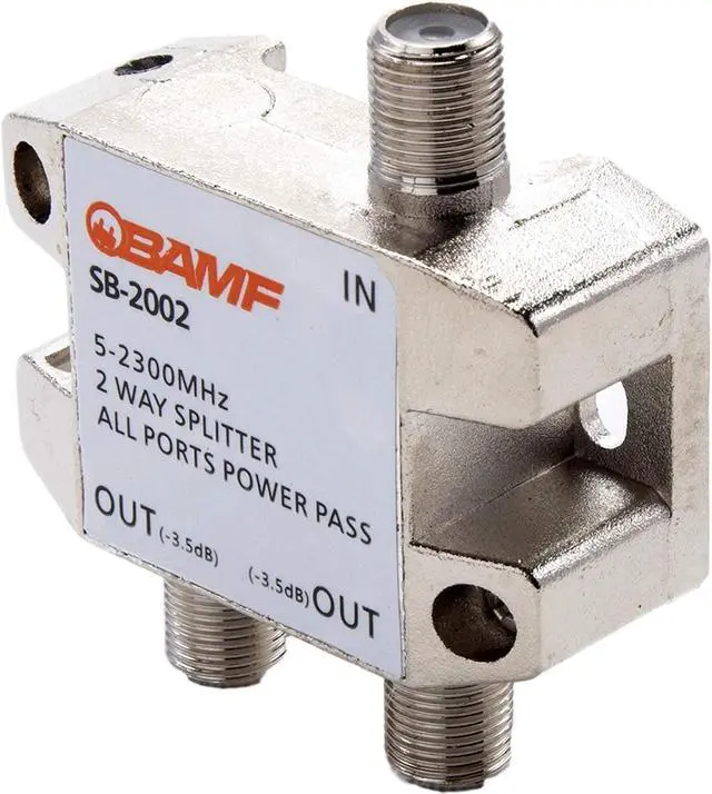 Alt view image 3 of 7 - BAMF 2 Way Coaxial Cable Splitter, Bi-Directional Coax MoCA 5-2300MHz, RG6 Compatible, Nickel Plated Cable Splitter Internet and TV Splitter, Satellite, Amplifier, Antenna, Analog/ Digital Connections