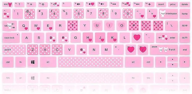 Main image of Lovely Bear English Keyboard Cover for HP Pavilion X360 14 Inch Laptop | Compatible with 2018-2020 HP 14-BF,14-CF,14M-BA,14M-CD,14M-DH models,Dustproof,Washable,Anti-slip,Keyboard Accessories