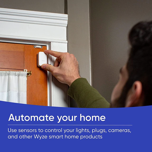 Alt view image 2 of 6 - Wyze Home Security System Entry Sensor - Window and Door Entry Protection (3-Pack) Wyze Sense Hub required