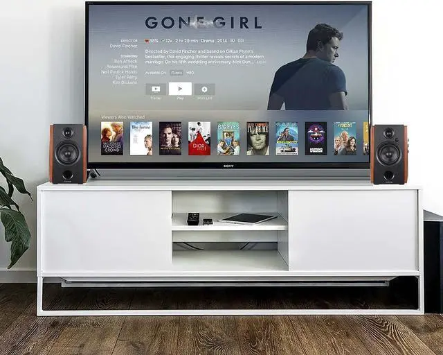 Alt view image 7 of 7 - Sanyun SW228BT 80W Active Bookshelf Speakers  4Inch Carbon Fiber Speaker Unit - Wireless Studio Monitors - Optical RCA Coaxial Bluetooth 5.0- Built-in 24bit DAC - Wooden Enclosure (Upgraded)