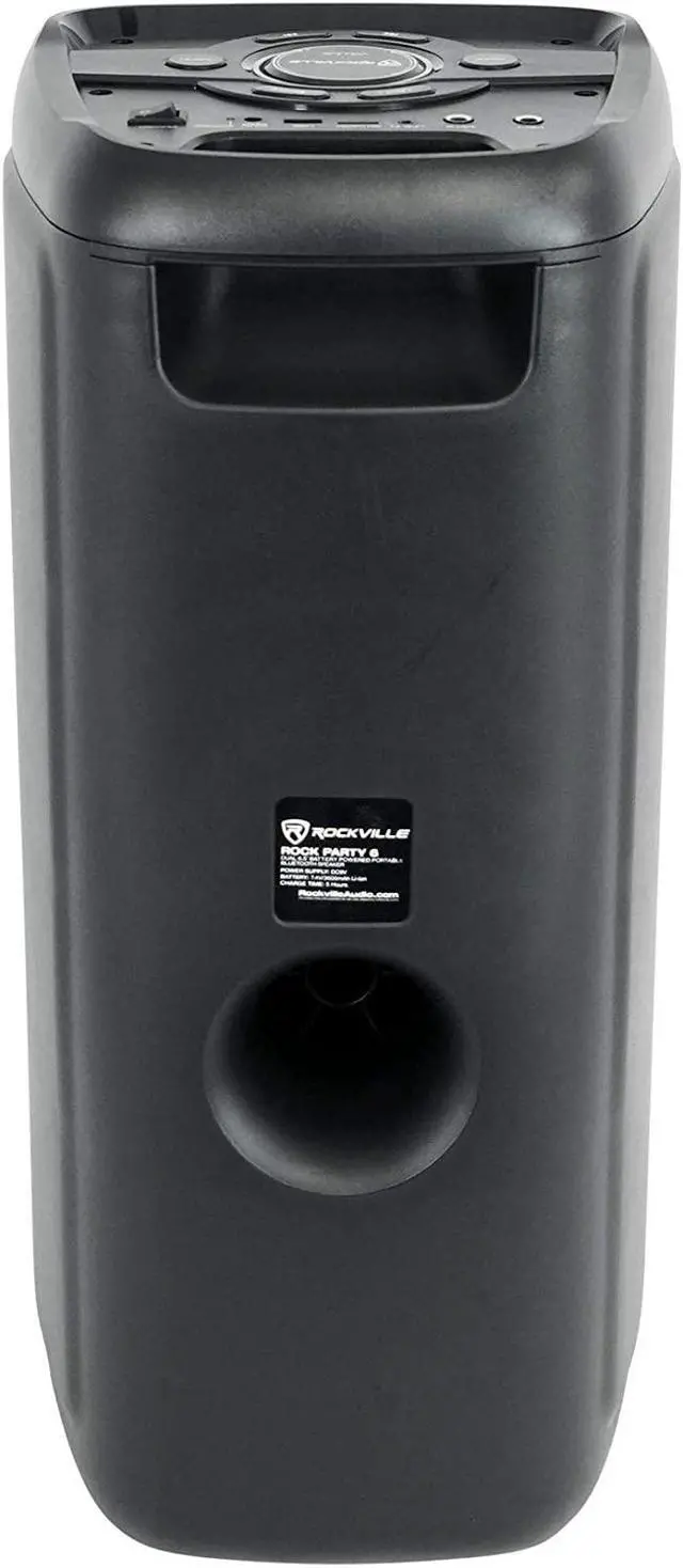 Alt view image 3 of 7 - Rockville ROCK PARTY 6 Dual 6.5" 300W Battery-Powered Bluetooth Speaker, LED Lights, TWS Pairing, IPX5 Water-Resistant, for Parties and Outdoor Events