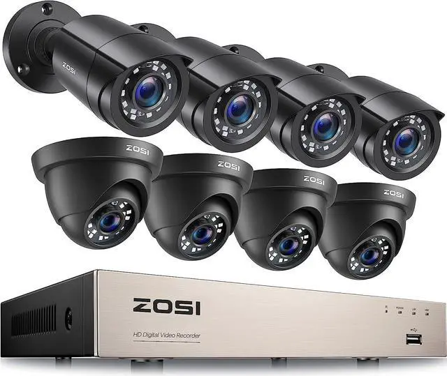 Main image of ZOSI 8CH 5MP Lite Security Camera System Outdoor,H.265+ 8 Channel 5MP Lite Video DVR Recorder and 8X1920TVL Weatherproof Home CCTV Cameras,80ft Night Vision,Motion Alert,Remote Access,NO Hard Drive