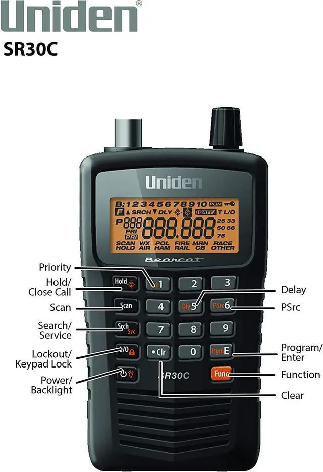 Alt view image 3 of 7 - Bearcat SR30C, 500-Channel Compact Handheld Scanner, Close Call RF Capture, Turbo Search, PC programable, NASCAR, Racing, Aviation, Marine, Railroad, and Non-Digital Police/Fire/Public Safety