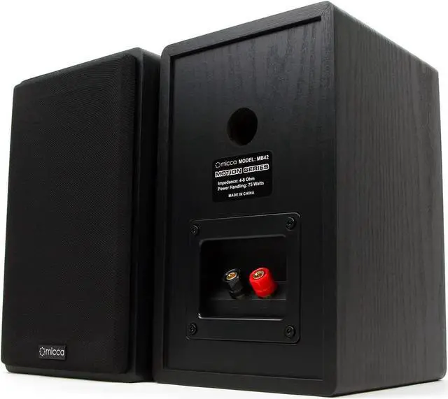 Alt view image 5 of 7 - Micca MB42 Bookshelf Speakers for Home Theater Surround Sound, Stereo, and Passive Near Field Monitor, 2-Way (Black, Pair)
