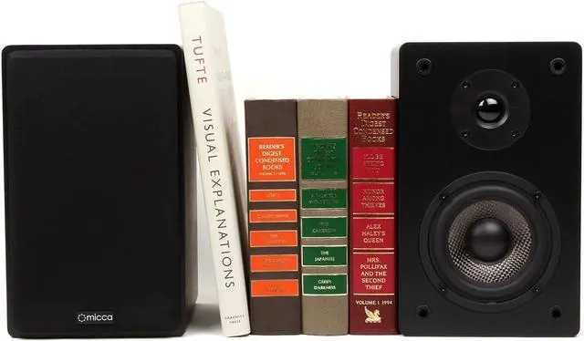 Alt view image 7 of 7 - Micca MB42 Bookshelf Speakers for Home Theater Surround Sound, Stereo, and Passive Near Field Monitor, 2-Way (Black, Pair)