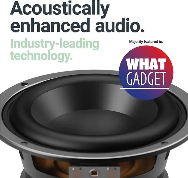 Alt view image 5 of 7 - Majority D40 Active Bookshelf Speakers | Powered Stereo Studio Speakers | Powerful Amplified 2.0 Channel Sound | Bluetooth, Optical, RCA, USB & Aux Playback | Digital Controls | HiFi Speakers