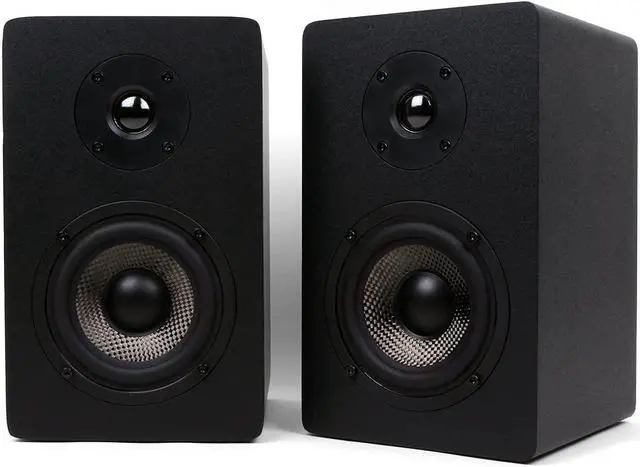 Alt view image 2 of 5 - Micca MB42X Advanced Bookshelf Speakers for Home Theater Surround Sound, Stereo, and Passive Near Field Monitor, 2-Way (Black, Pair)