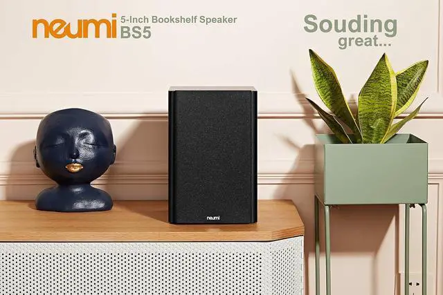 Alt view image 4 of 7 - NEUMI BS5 Passive Bookshelf Speakers, 5-Inch Woofer, 1-Inch Tweeter, Dark Wood, 1 Pair