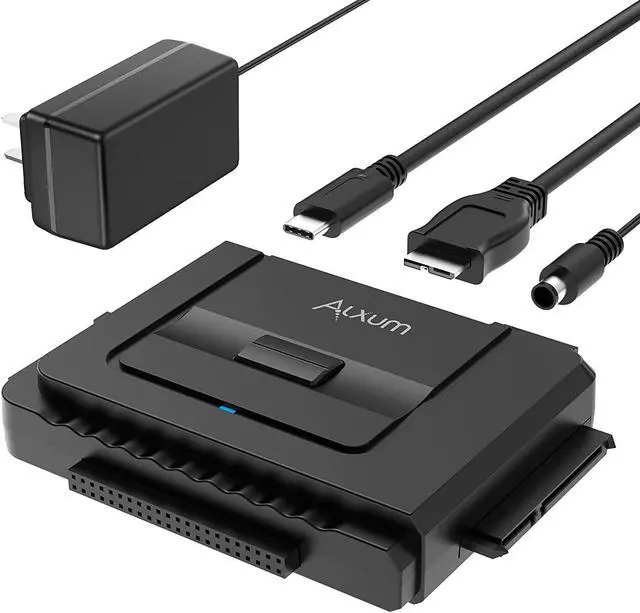 Main image of South City Mall SATA IDE to USB-C 3.0 Adapter, Hard Drive Connector for 2.5  3.5  SATA & IDE SSD HDD Hard Disk Drive, Support One-Touch Backup and Data Recovery Function, with Power Supply & 30CM USB
