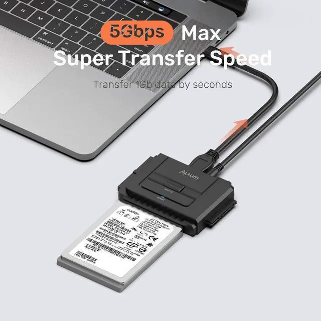 Alt view image 5 of 7 - South City Mall SATA IDE to USB-C 3.0 Adapter, Hard Drive Connector for 2.5  3.5  SATA & IDE SSD HDD Hard Disk Drive, Support One-Touch Backup and Data Recovery Function, with Power Supply & 30CM USB