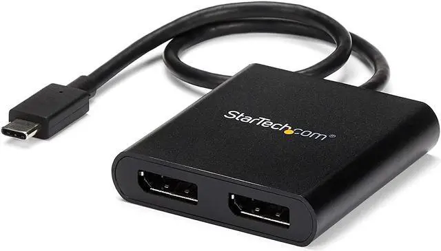 Main image of com 2-Port Multi Monitor Adapter - USB-C to 2x DisplayPort 1.2 Video Splitter - USB Type-C to DP MST Hub - Dual 4K 30Hz or 1080p 60Hz - Thunderbolt 3 Compatible - Windows Only (MSTCDP122DP)